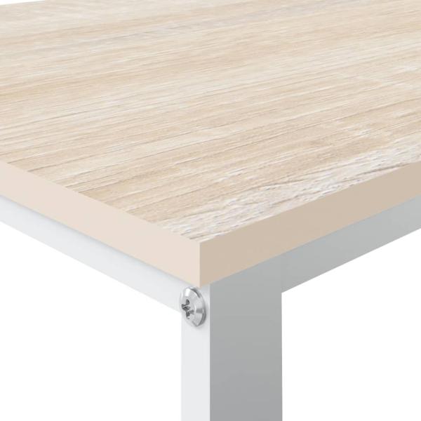 Computertisch Weiß und Eiche-Optik 110x60x73 cm Holzwerkstoff