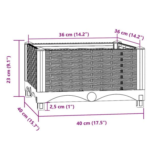 Hochbeet 40x40x23 cm Polypropylen
