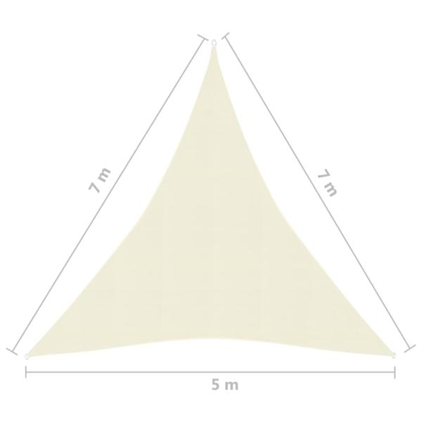 Sonnensegel 160 g/m² Cremeweiß 5x7x7 m HDPE
