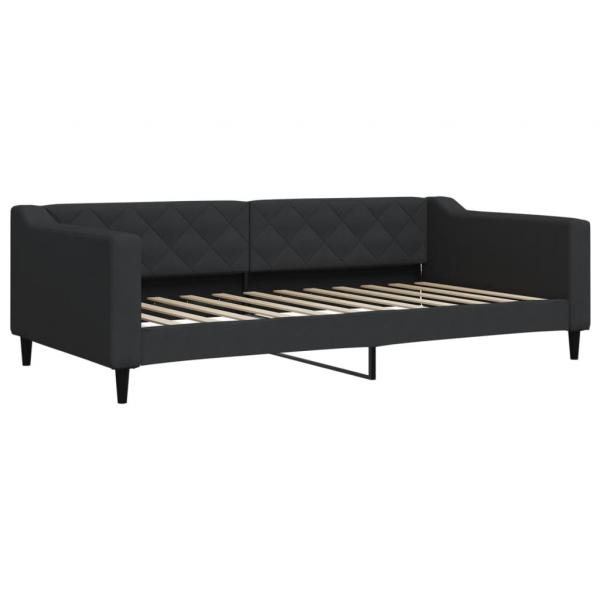 Tagesbett mit Matratze Schwarz 100x200 cm Stoff