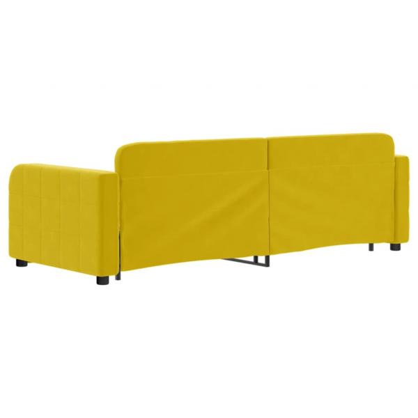 Tagesbett Ausziehbar mit Schubladen Gelb 80x200 cm Samt