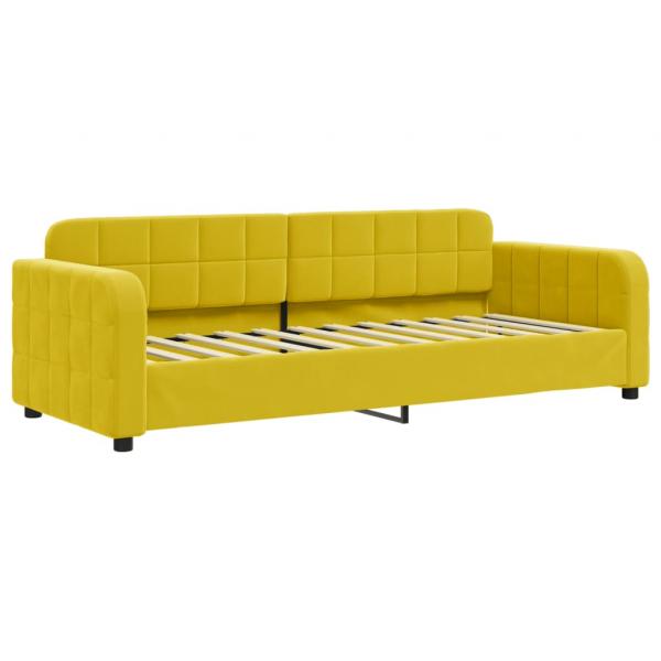 Tagesbett Ausziehbar mit Schubladen Gelb 80x200 cm Samt