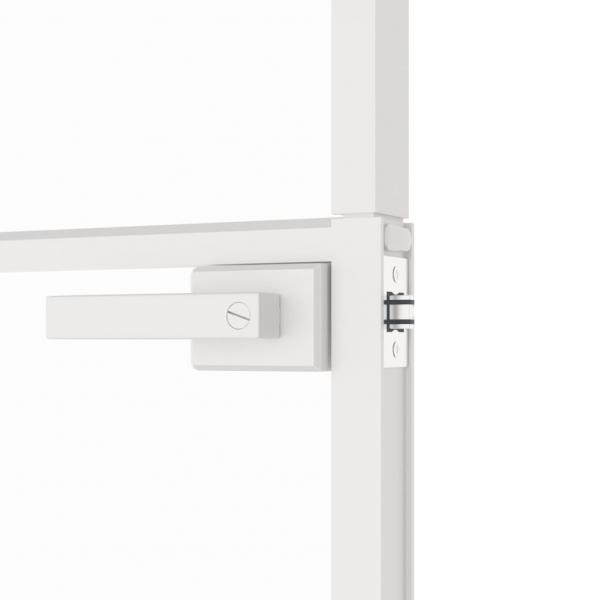 Innentür Weiß 93x201,5 cm Hartglas & Aluminium Schlank