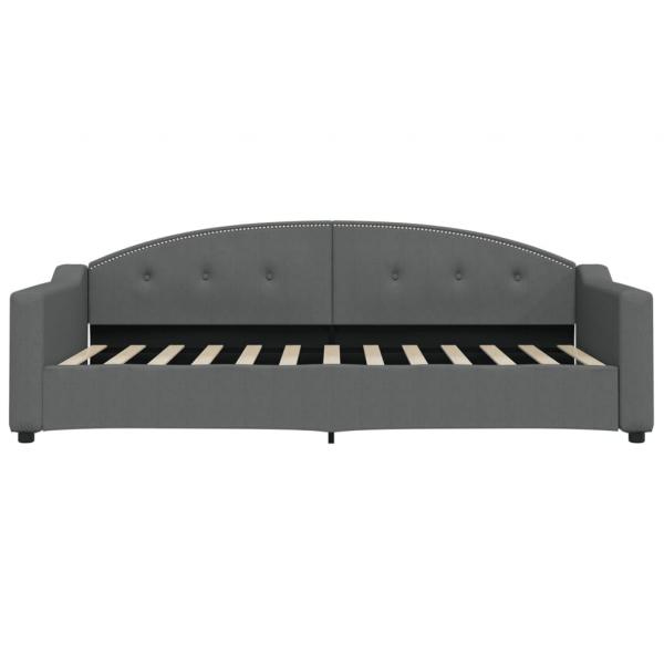 Tagesbett Ausziehbar mit Schubladen Dunkelgrau 90x200 cm Stoff