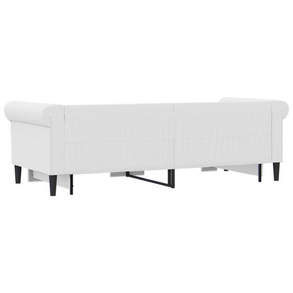 Tagesbett Ausziehbar Weiß 90x200 cm Kunstleder