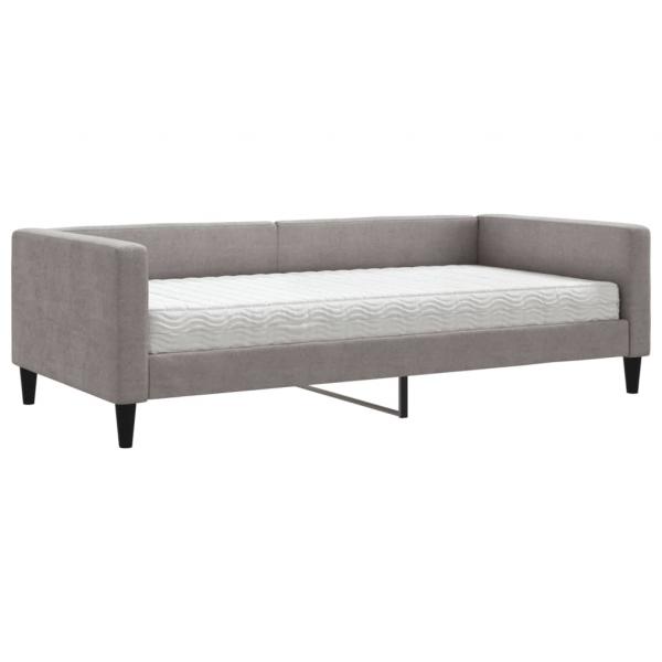 Tagesbett mit Matratze Taupe 100x200 cm Stoff
