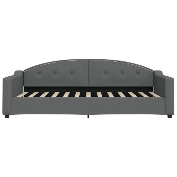 Tagesbett Ausziehbar Dunkelgrau 90x200 cm Stoff