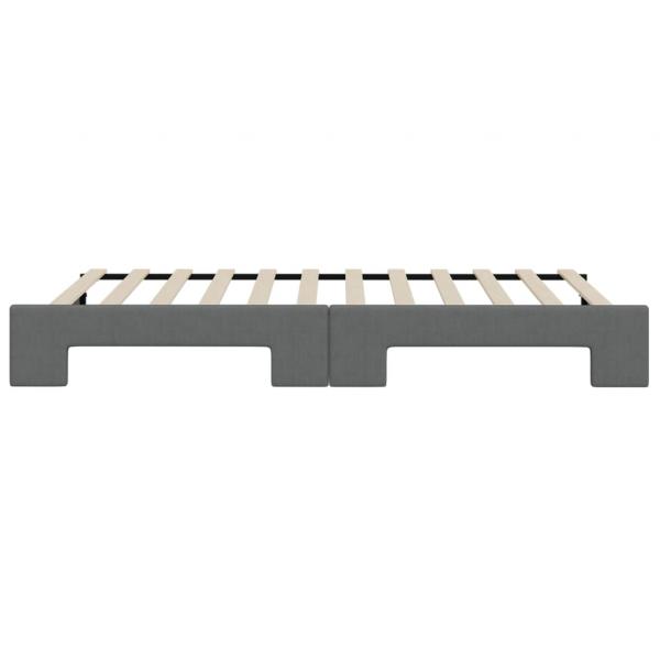 Tagesbett Ausziehbar Dunkelgrau 90x200 cm Stoff