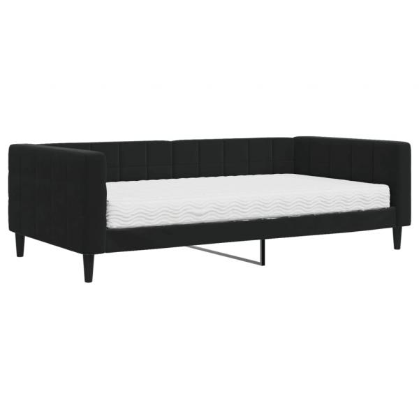 Tagesbett mit Matratze Schwarz 100x200 cm Samt
