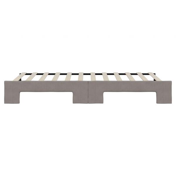Tagesbett Ausziehbar Taupe 90x200 cm Stoff