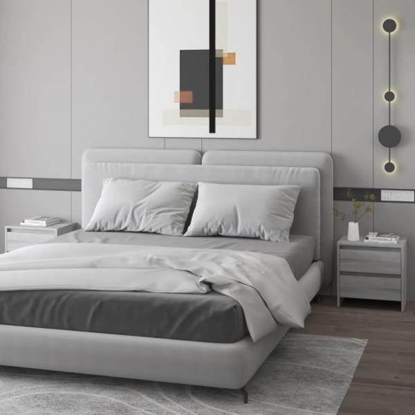 ARDEBO.de - Nachttische 2 Stk. Grau Sonoma 45x34,5x44,5 cm Holzwerkstoff