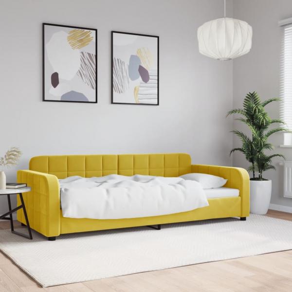 ARDEBO.de - Tagesbett Gelb 90x200 cm Samt