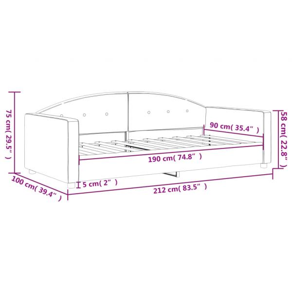 Tagesbett Schwarz 90x190 cm Samt
