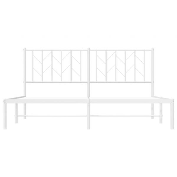 Bettgestell mit Kopfteil Metall Weiß 160x200 cm