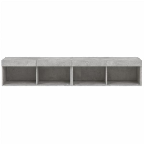 TV-Schränke mit LED-Leuchten 2 Stk. Betongrau 80x30x30 cm