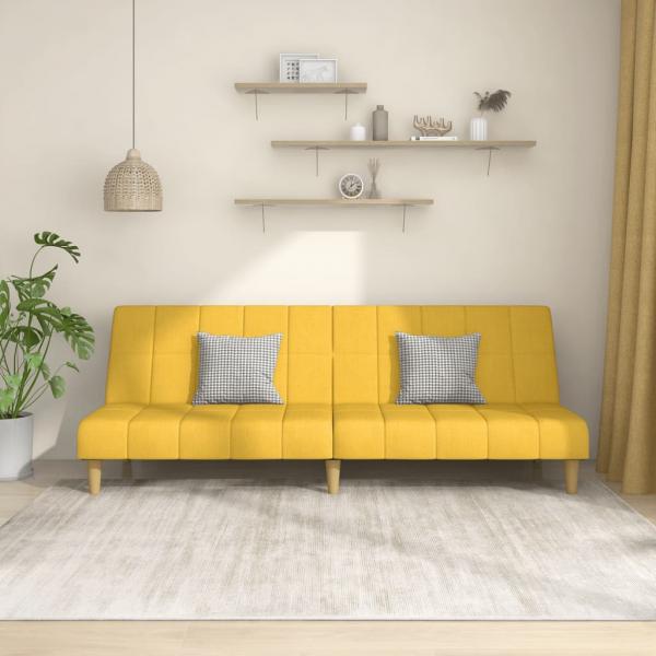 ARDEBO.de - Schlafsofa 2-Sitzer Gelb Stoff