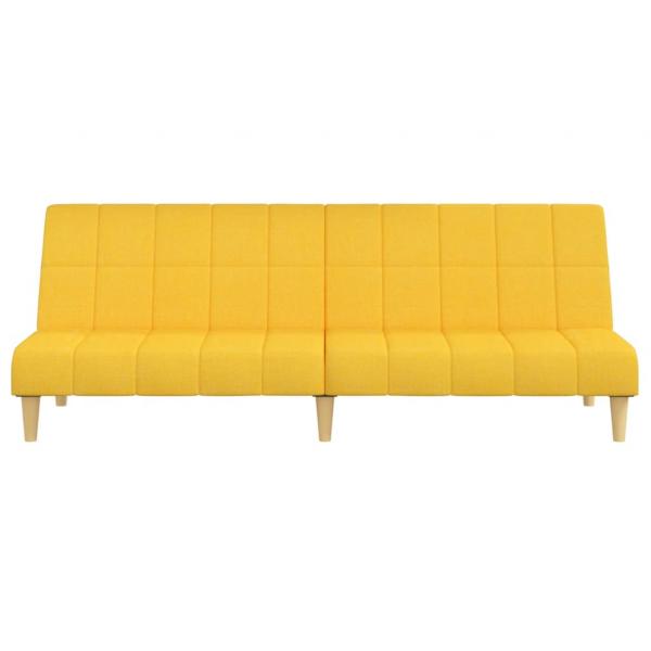 Schlafsofa 2-Sitzer Gelb Stoff