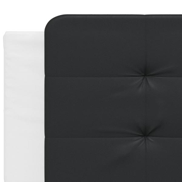 Bettgestell mit LED Weiß und Schwarz 200x200 cm Kunstleder