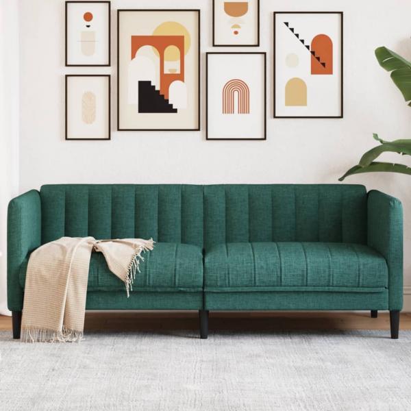 ARDEBO.de - Sofa 2-Sitzer Dunkelgrün Stoff