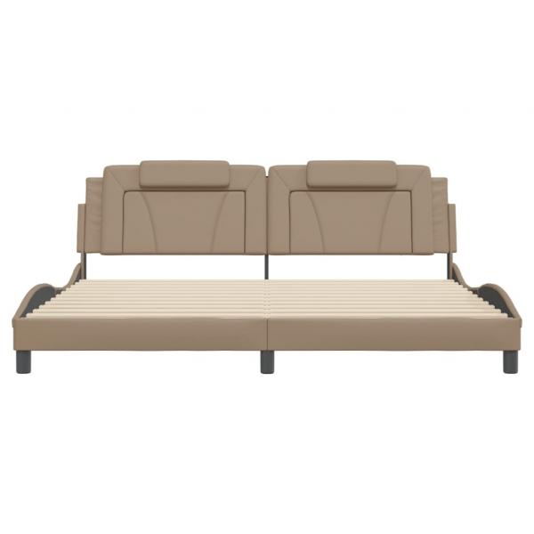 Bettgestell mit Kopfteil Cappuccino-Braun 200x200 cm Kunstleder