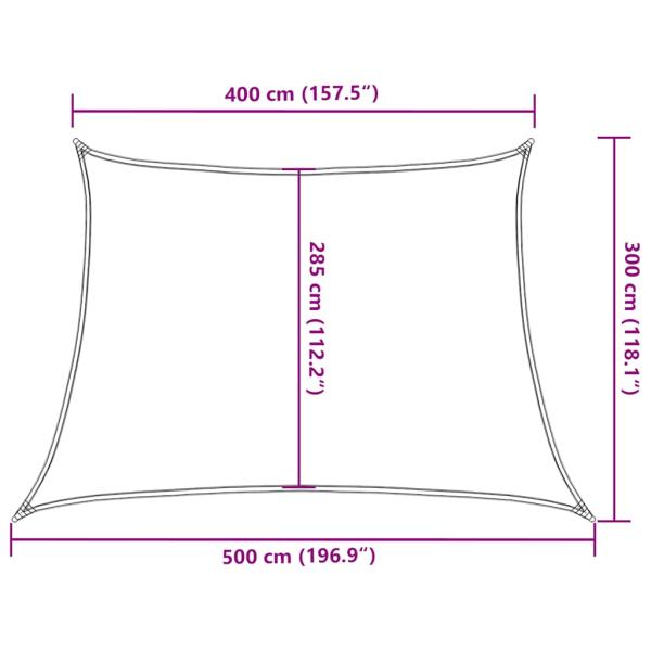 Sonnensegel 160 g/m² Trapezform Gelb 4/5x3 m HDPE