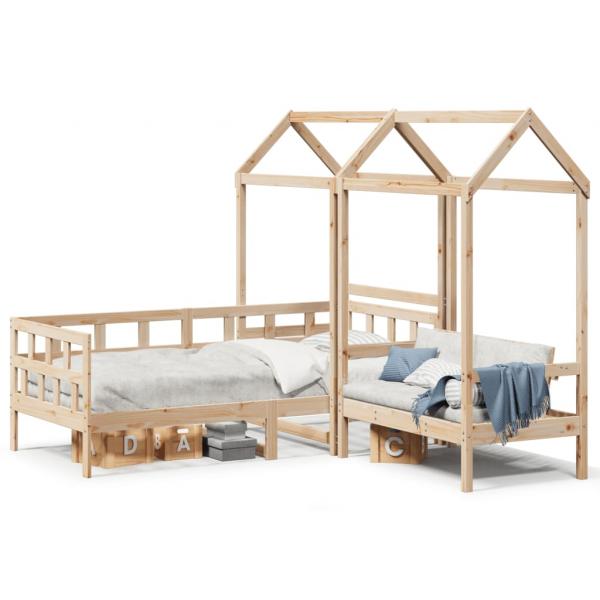 ARDEBO.de - Tagesbett Set mit Dach 90x190 cm Massivholz Kiefer