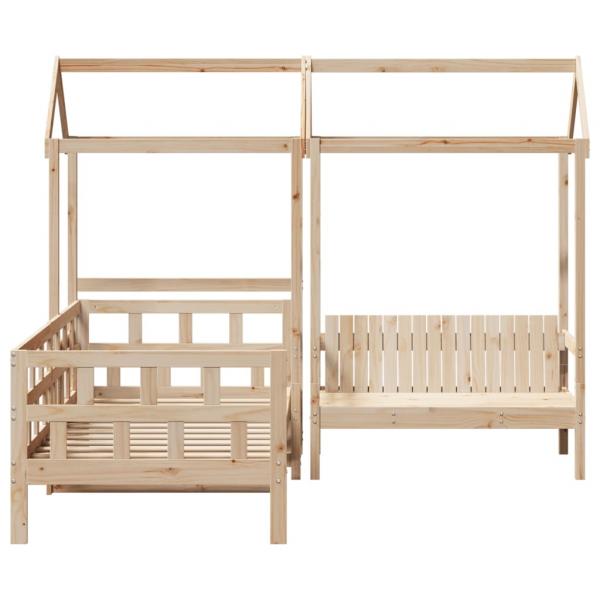 Tagesbett Set mit Dach 90x190 cm Massivholz Kiefer