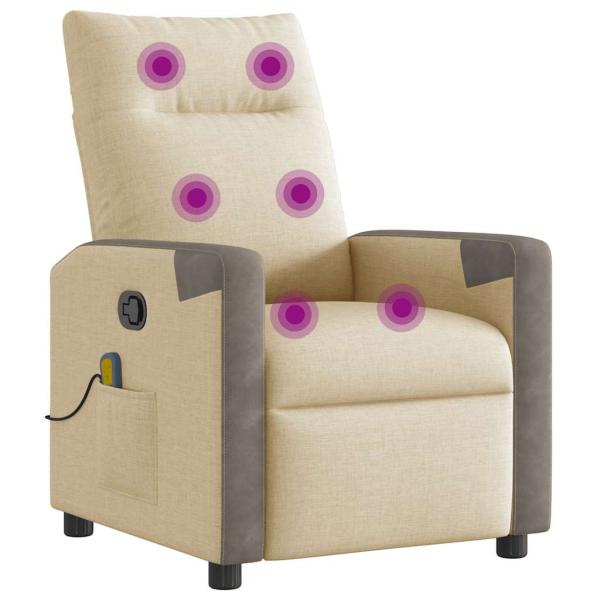 Massagesessel Creme Stoff