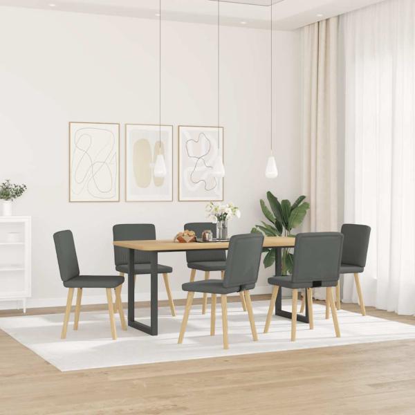 ARDEBO.de - Esszimmerstühle 6 Stk. Dunkelgrau Stoff