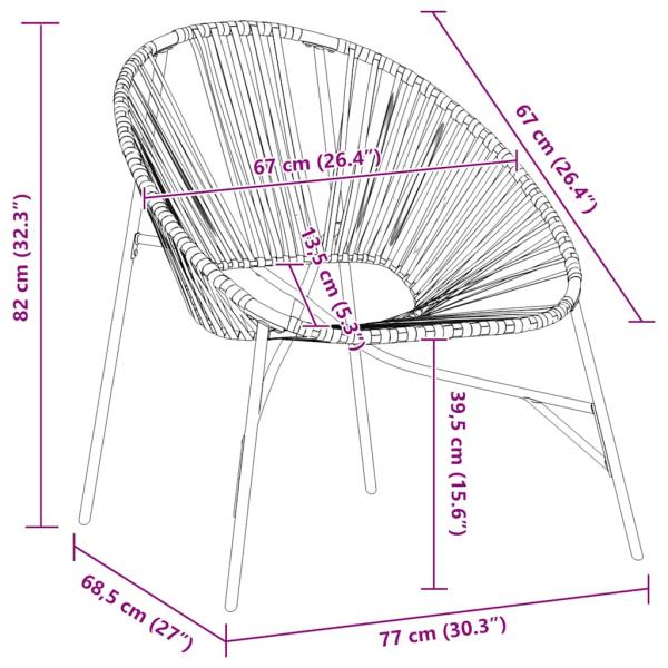 Gartenstuhl in Ei-Form Schwarz und Gelb Poly Rattan