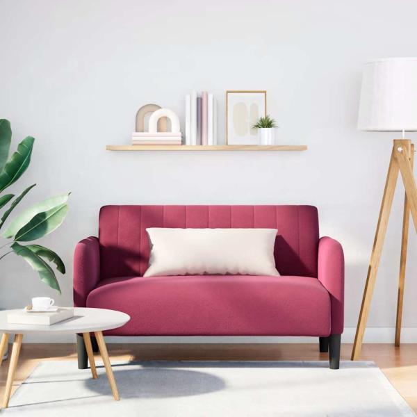 ARDEBO.de - Zweisitzer-Sofa Weinrot 109 cm Samt