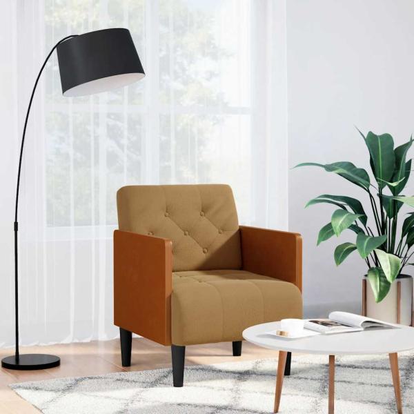 ARDEBO.de - Sessel mit Armlehnen Braun 55 cm Samt