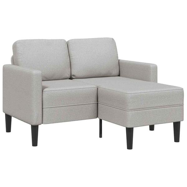 ARDEBO.de - 2-Sitzer-Sofa mit Chaiselongue L-Form Wolkengrau 125 cm Stoff