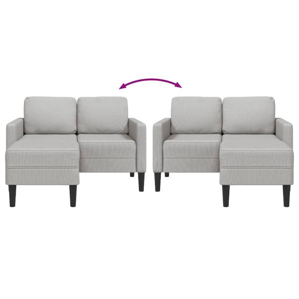 2-Sitzer-Sofa mit Chaiselongue L-Form Wolkengrau 125 cm Stoff