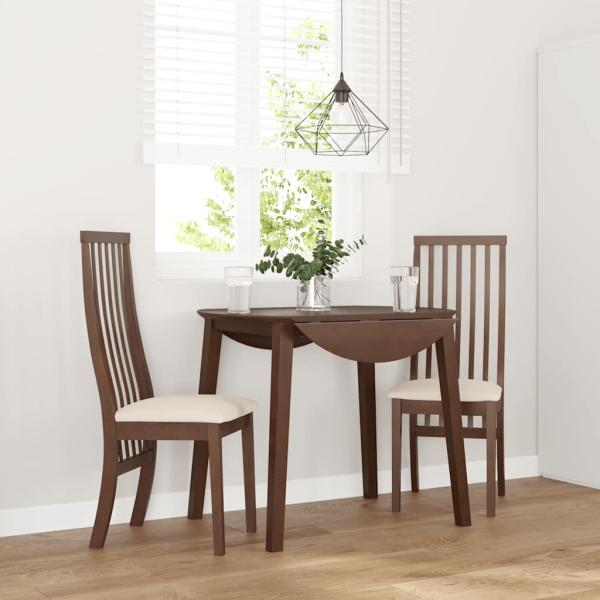 ARDEBO.de - Esszimmerstühle mit Kissen 2 Stk. Braun Massivholz Gummibaum