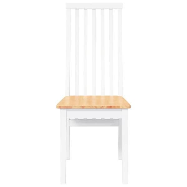 Esszimmerstühle 2 Stk. Weiß Massivholz Gummibaum