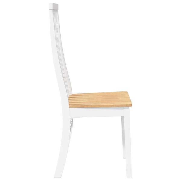 Esszimmerstühle 2 Stk. Weiß Massivholz Gummibaum