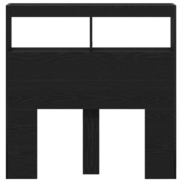LED-Kopfteil mit Ablagen Schwarz Eichen-Optik 100x17x102 cm