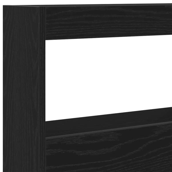 LED-Kopfteil mit Ablagen Schwarz Eichen-Optik 100x17x102 cm