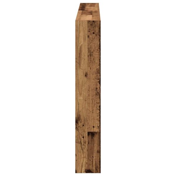 LED-Kopfteil mit Ablagen Altholz-Optik 160x17x102 cm