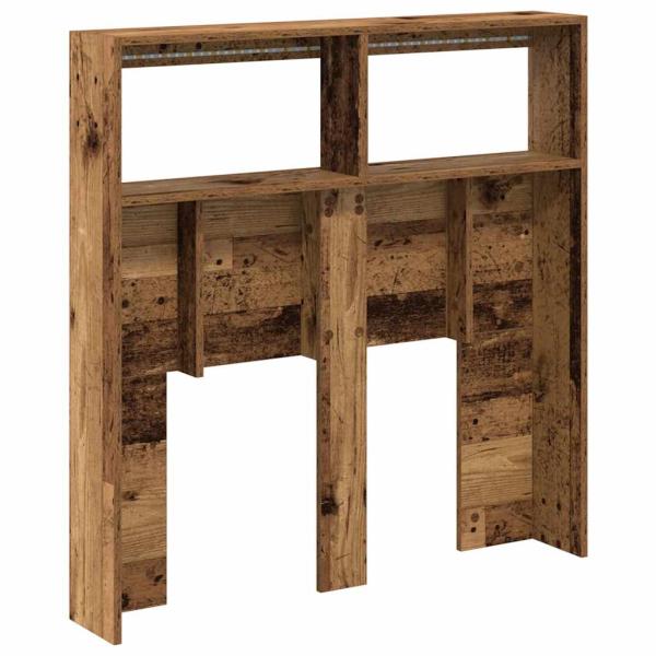 LED-Kopfteil mit Ablagen Altholz-Optik 100x17x102 cm