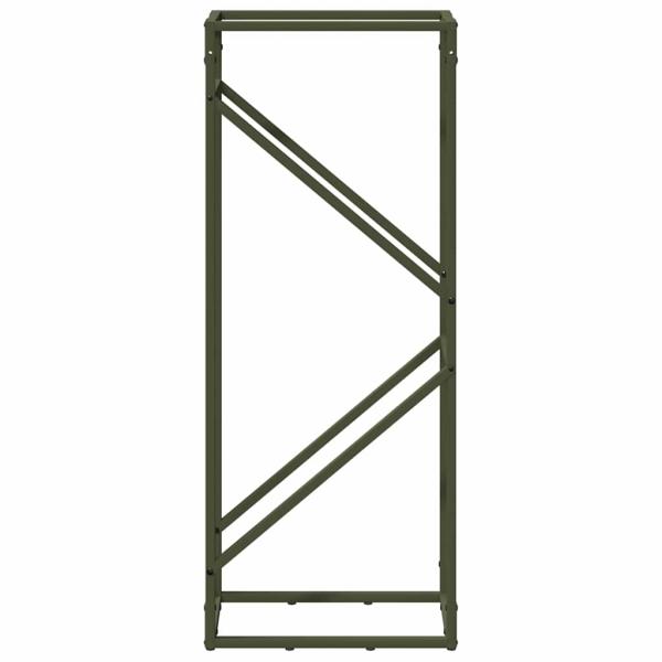 Brennholzregal Olivgrün 40x25x100 cm Kaltgewalzter Stahl