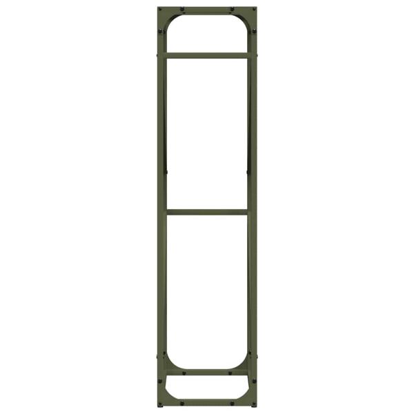 Brennholzregal Olivgrün 40x25x100 cm Kaltgewalzter Stahl