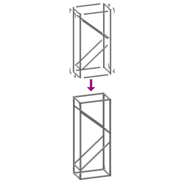 Brennholzregal Olivgrün 40x25x100 cm Kaltgewalzter Stahl