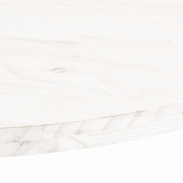 Tischplatte Weiß 80x40x2,5 cm Massivholz Kiefer Oval