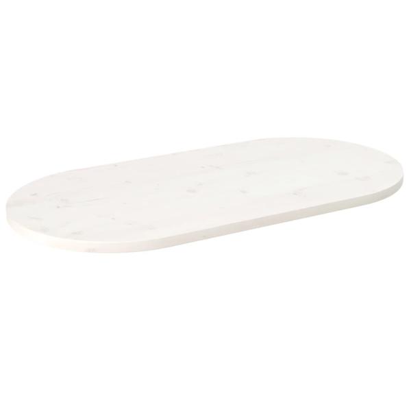 ARDEBO.de - Tischplatte Weiß 110x55x2,5 cm Massivholz Kiefer Oval