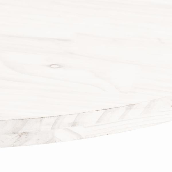 Tischplatte Weiß 110x55x2,5 cm Massivholz Kiefer Oval