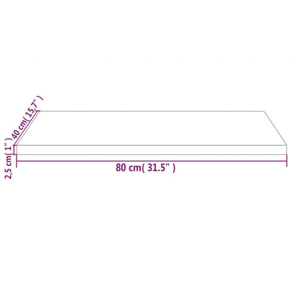 Tischplatte Weiß 80x40x2,5 cm Massivholz Kiefer Rechteckig