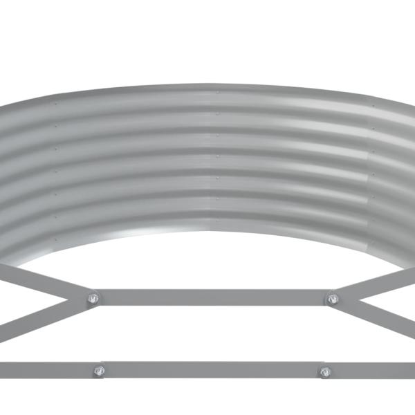 Hochbeet Pulverbeschichteter Stahl 249x100x36 cm Silbern