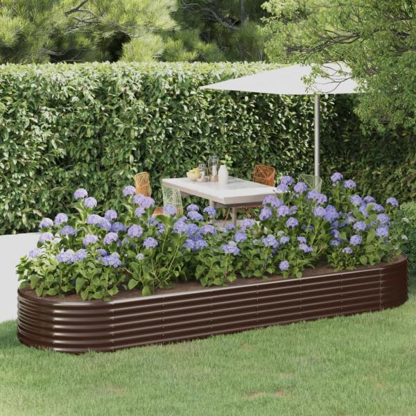 ARDEBO.de - Hochbeet Pulverbeschichteter Stahl 322x100x36 cm Braun